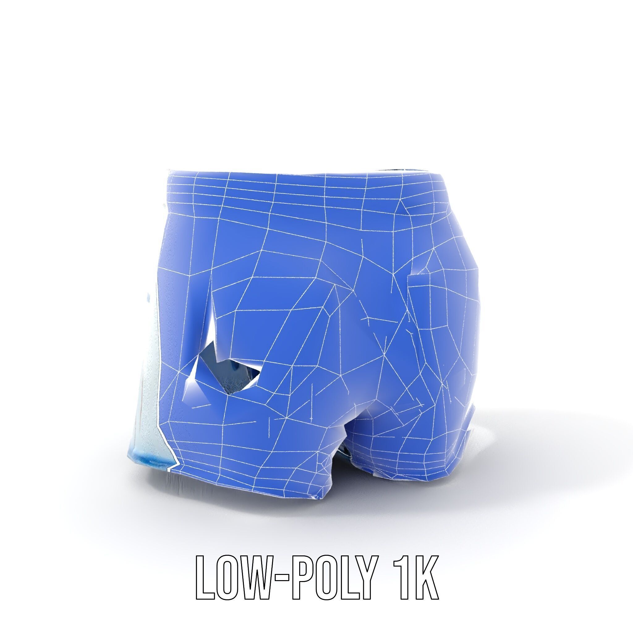 Denim Shorts Model Pack for Realistic Rendering and Animation Low-poly 3D model_16