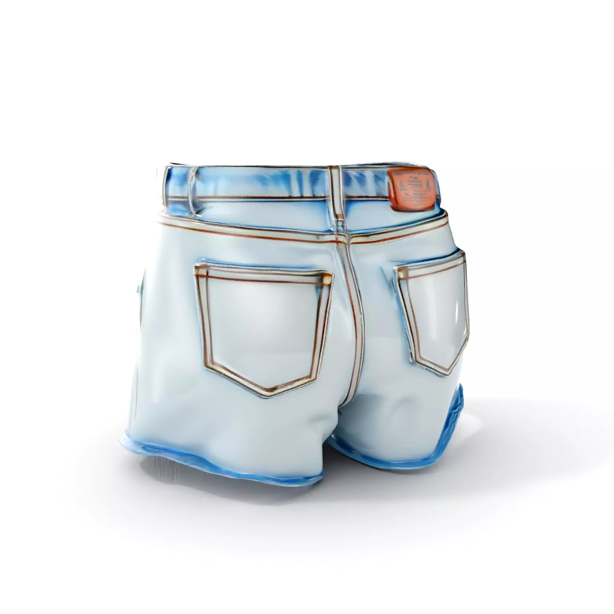 Denim Shorts Model Pack for Realistic Rendering and Animation Low-poly 3D model_0