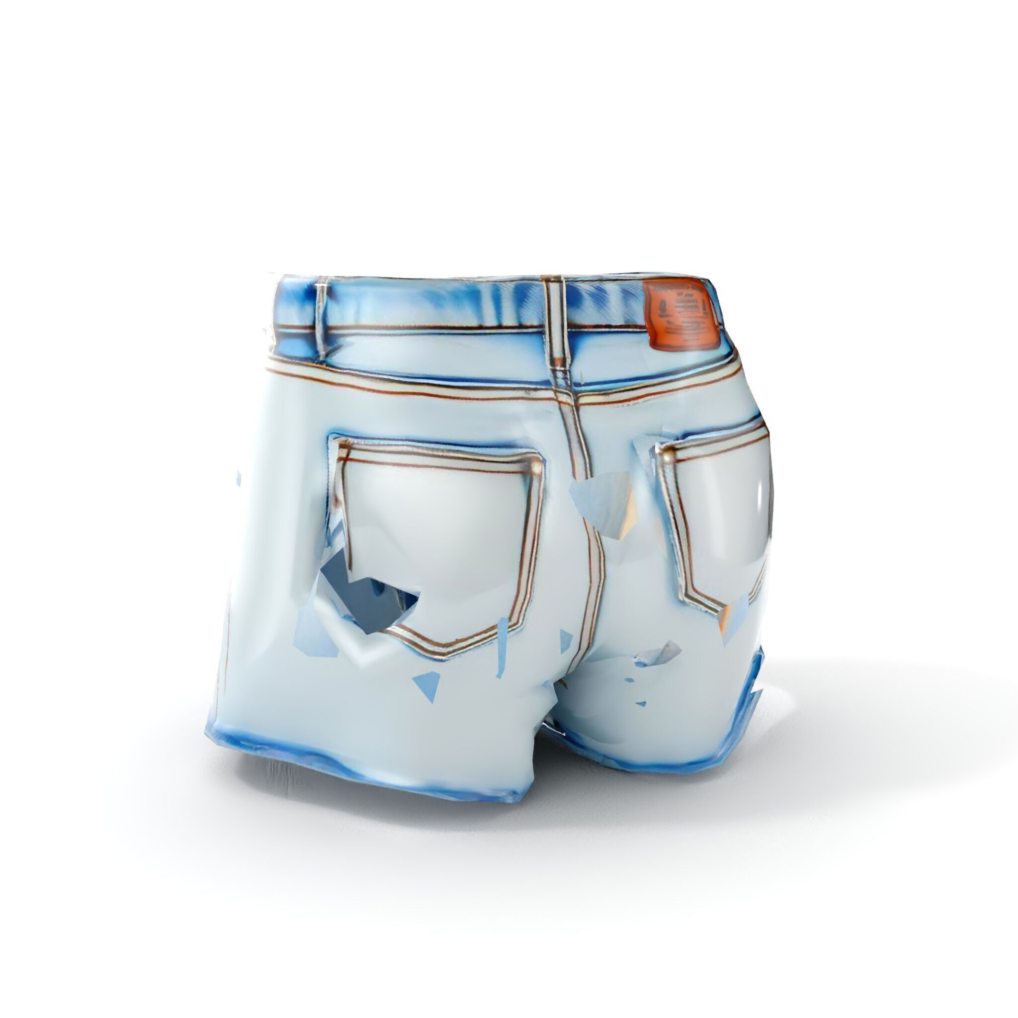 Denim Shorts Model Pack for Realistic Rendering and Animation Low-poly 3D model_21