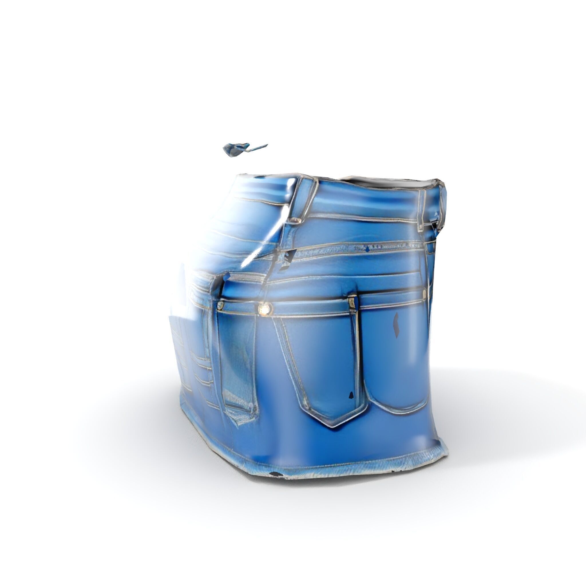 Stylish Denim Skirt Model Pack Low-poly 3D model_23