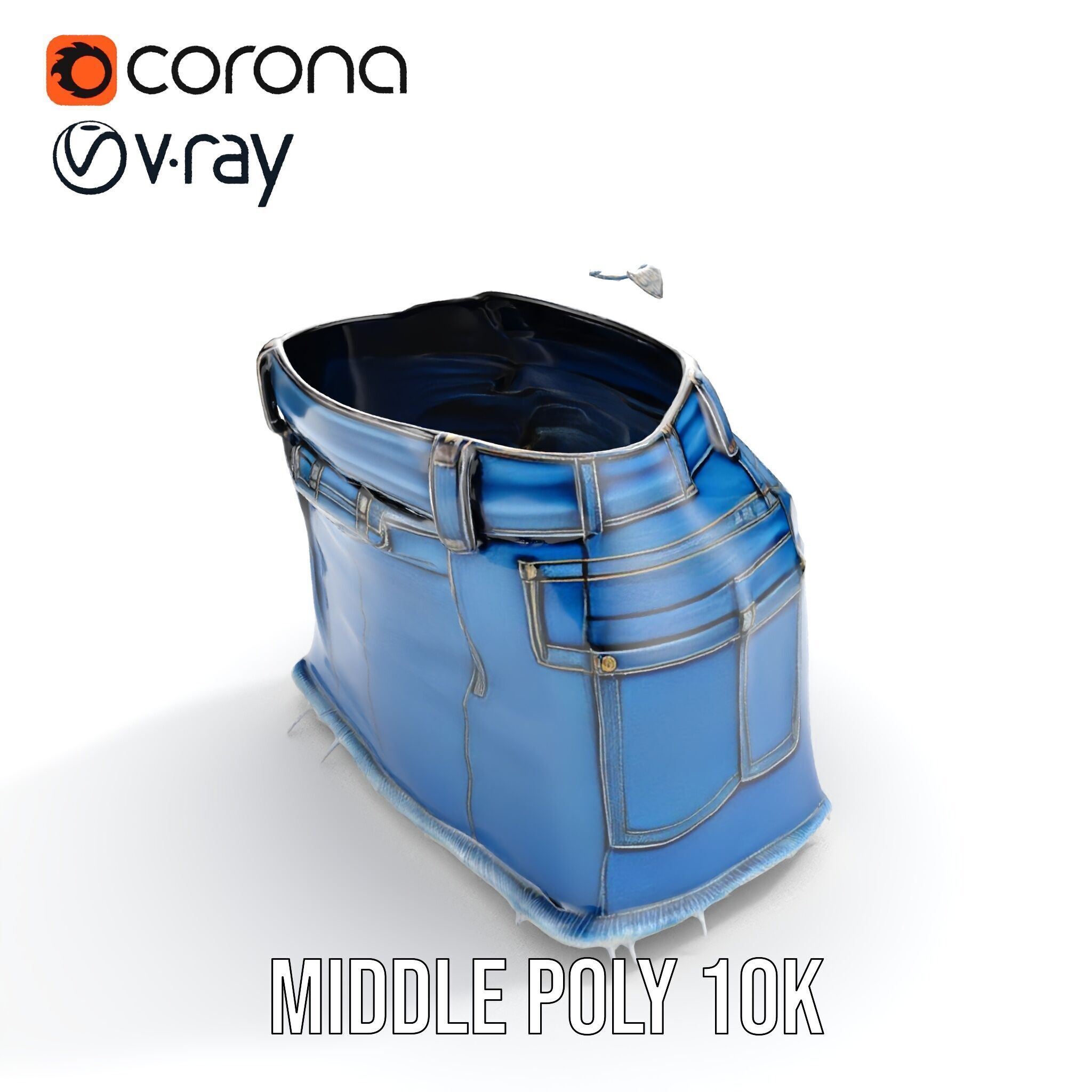 Stylish Denim Skirt Model Pack Low-poly 3D model_20