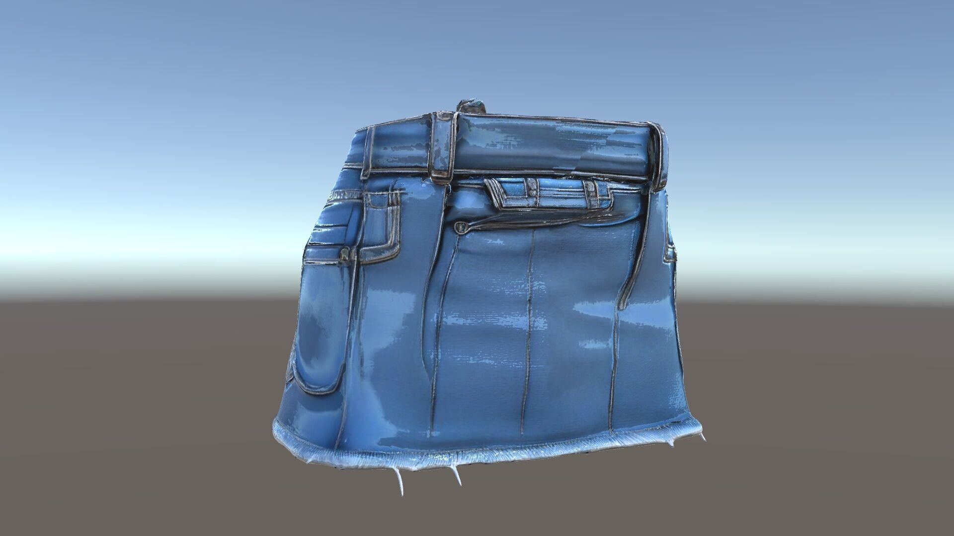 Stylish Denim Skirt Model Pack Low-poly 3D model_33