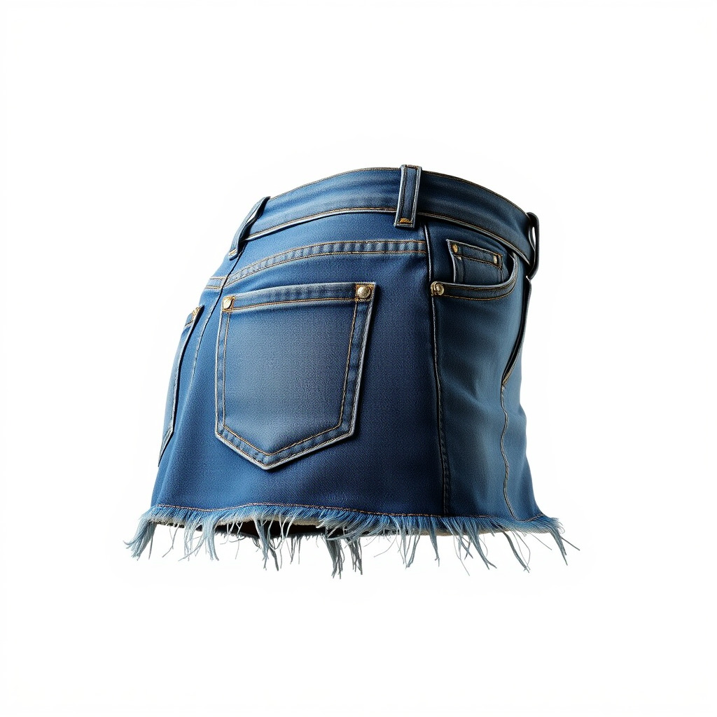 Stylish Denim Skirt Model Pack Low-poly 3D model_2