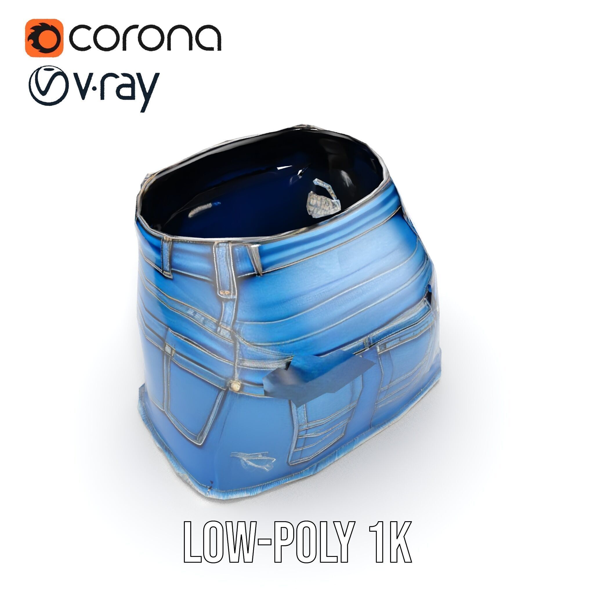 Stylish Denim Skirt Model Pack Low-poly 3D model_21