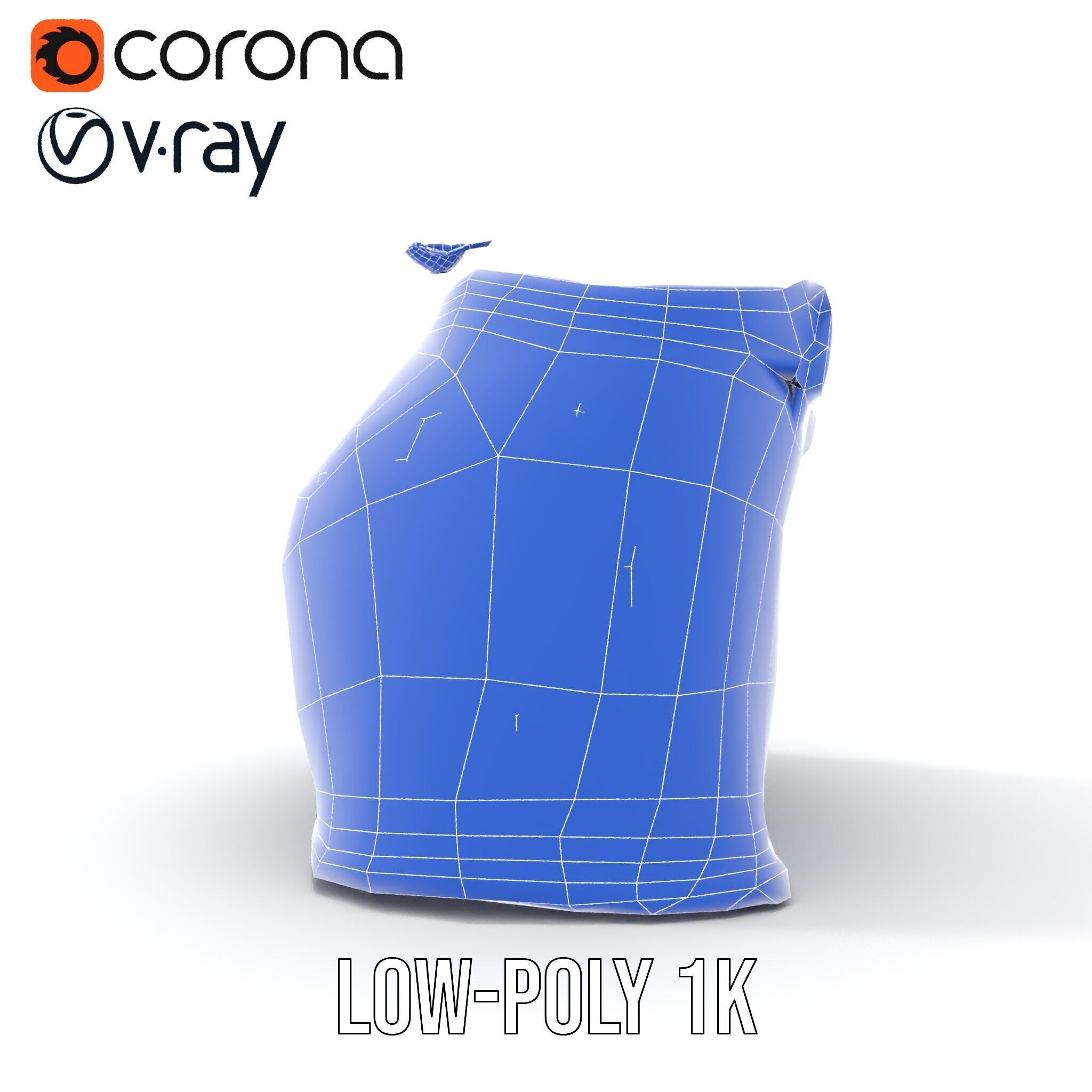 Stylish Denim Skirt Model Pack Low-poly 3D model_31