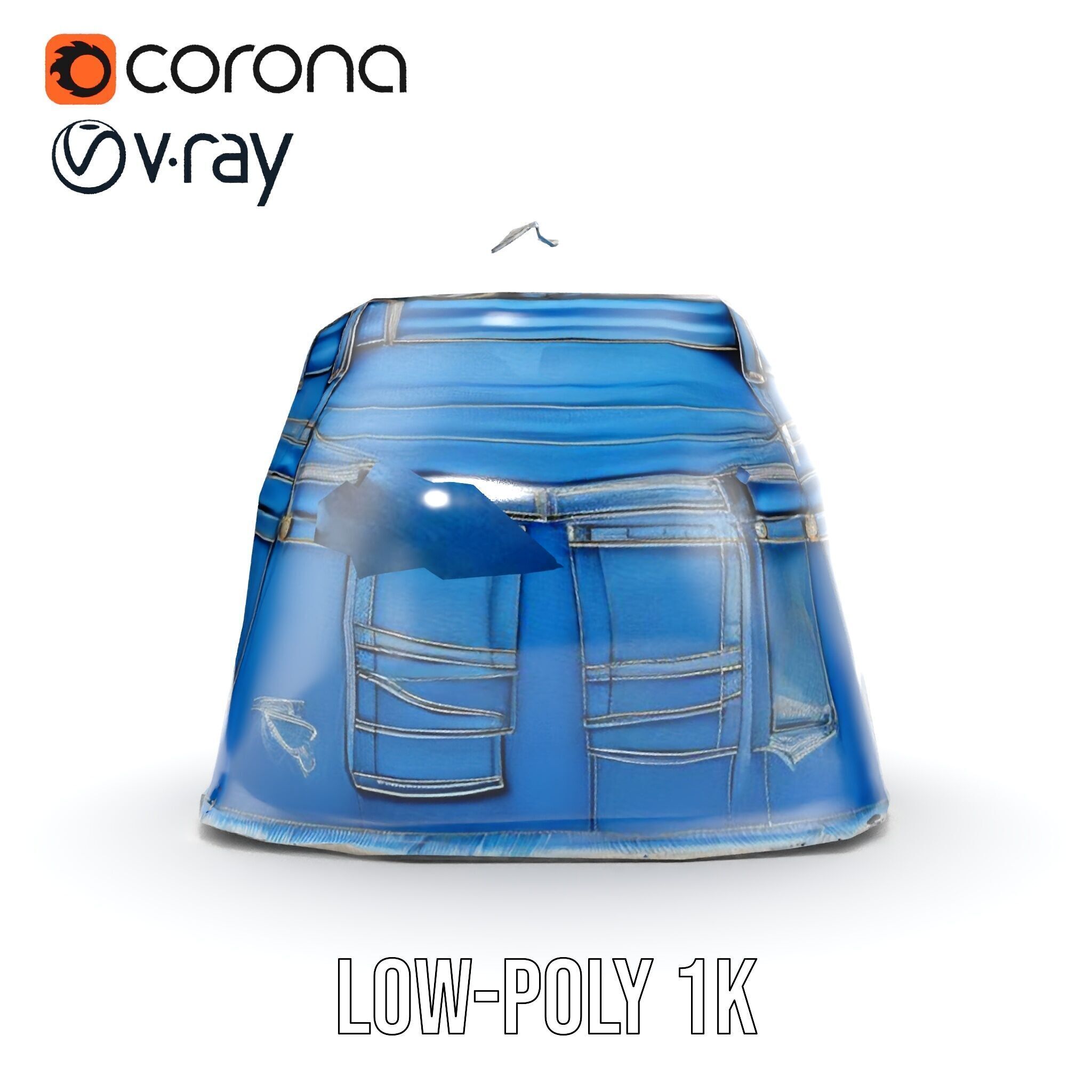 Stylish Denim Skirt Model Pack Low-poly 3D model_10