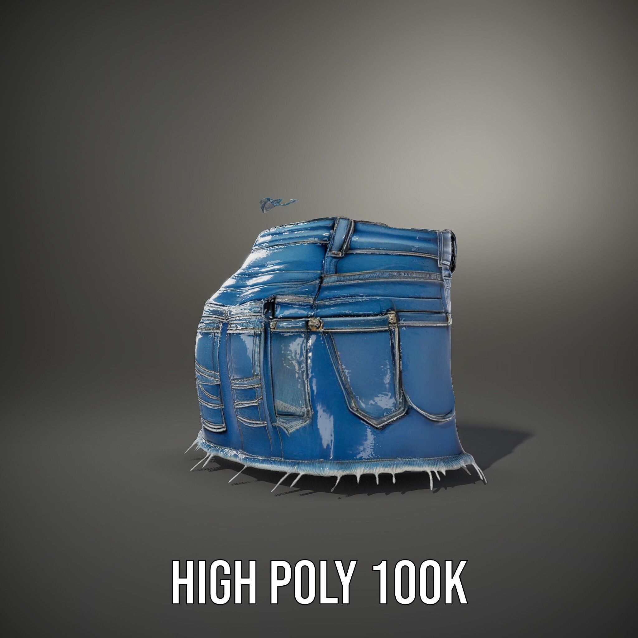 Stylish Denim Skirt Model Pack Low-poly 3D model_11