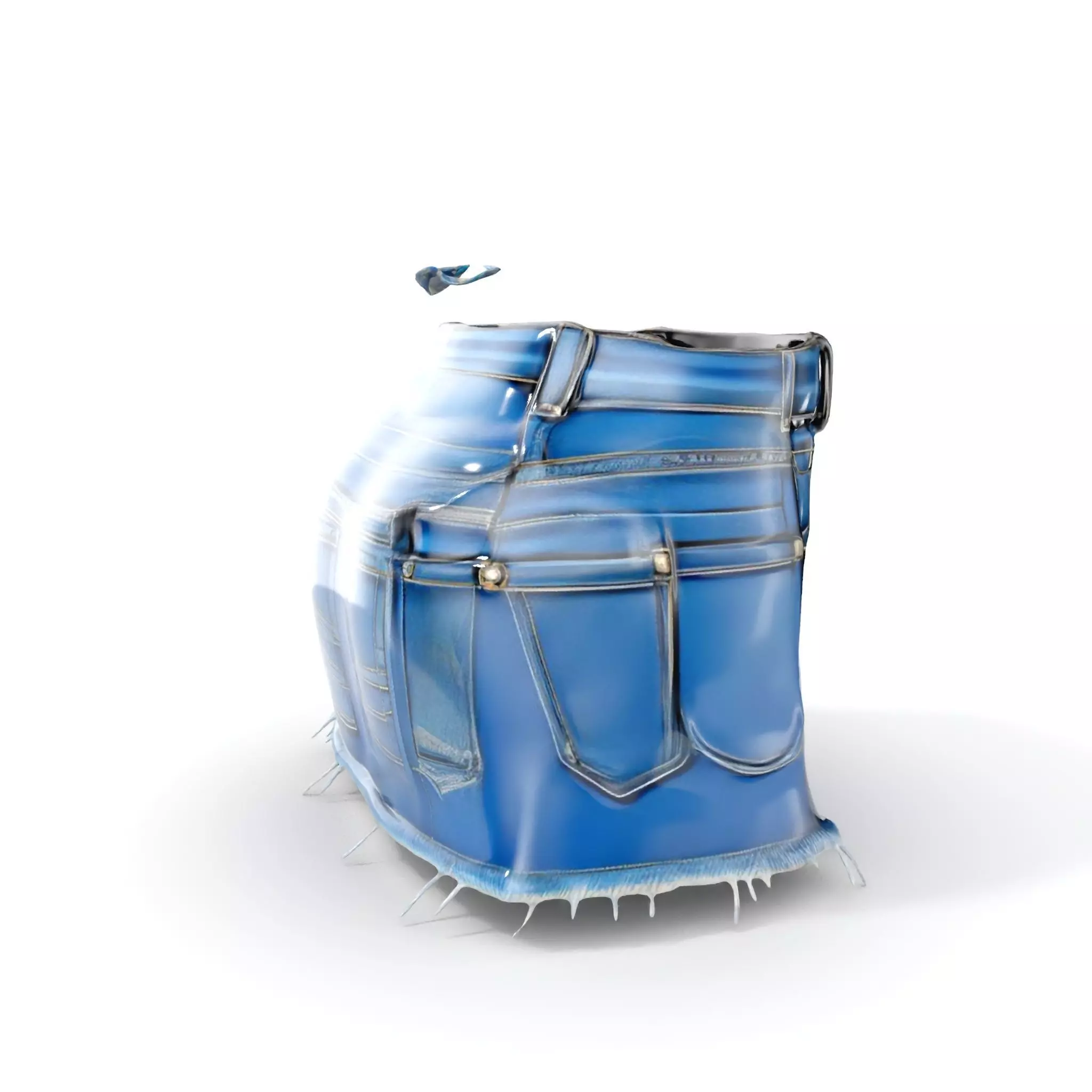 Stylish Denim Skirt Model Pack Low-poly 3D model_0