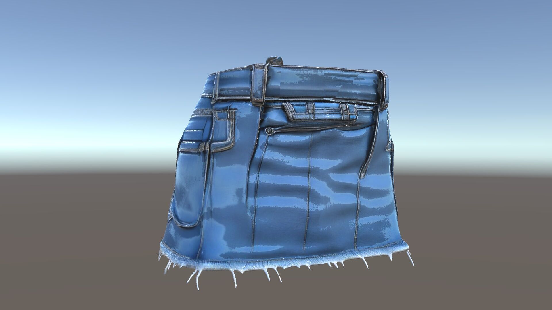 Stylish Denim Skirt Model Pack Low-poly 3D model_5