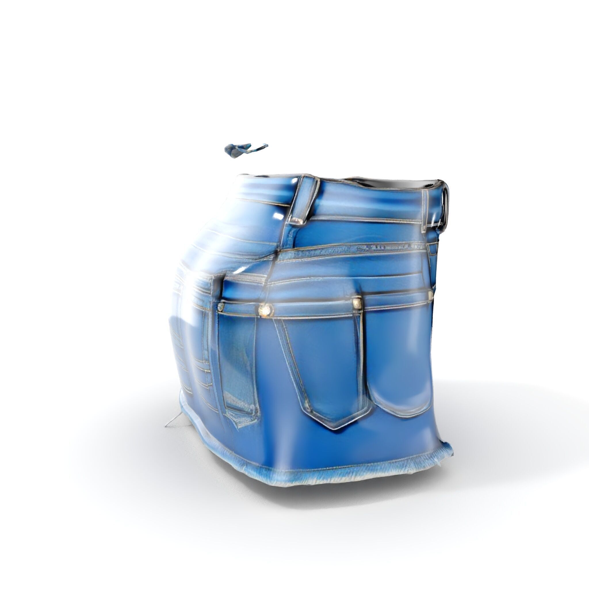 Stylish Denim Skirt Model Pack Low-poly 3D model_6