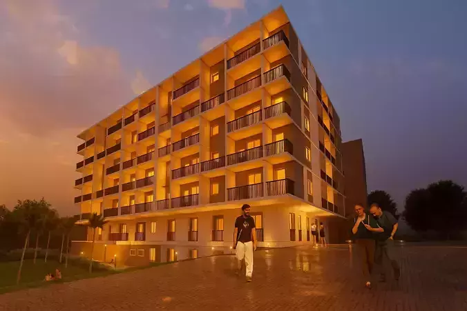 8 Floor Modern Hotel Building SketchUp and Lumion 3D Model 3D model