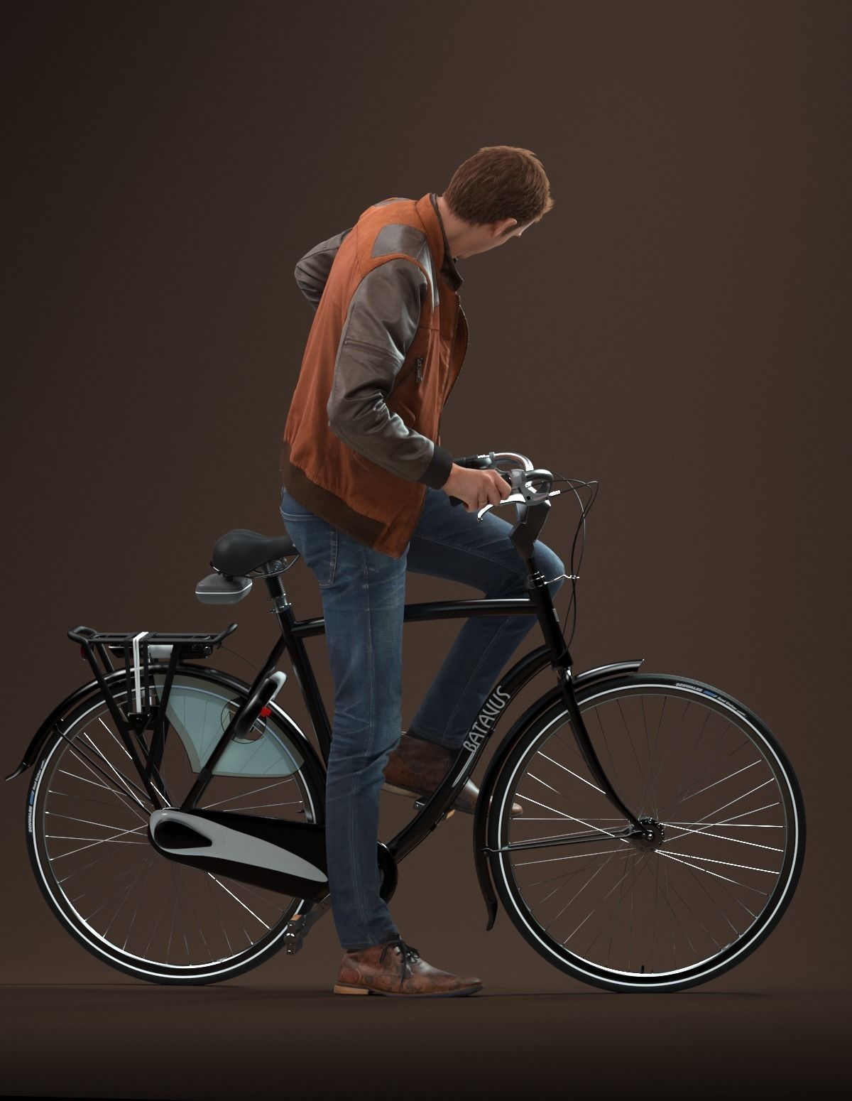 00058Jeffrey001 Guy With Bicycle Pre Posed 3D Model 3D model_5