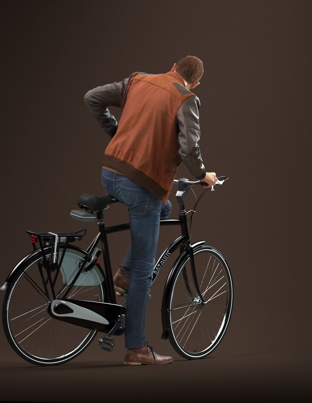 00058Jeffrey001 Guy With Bicycle Pre Posed 3D Model 3D model_7