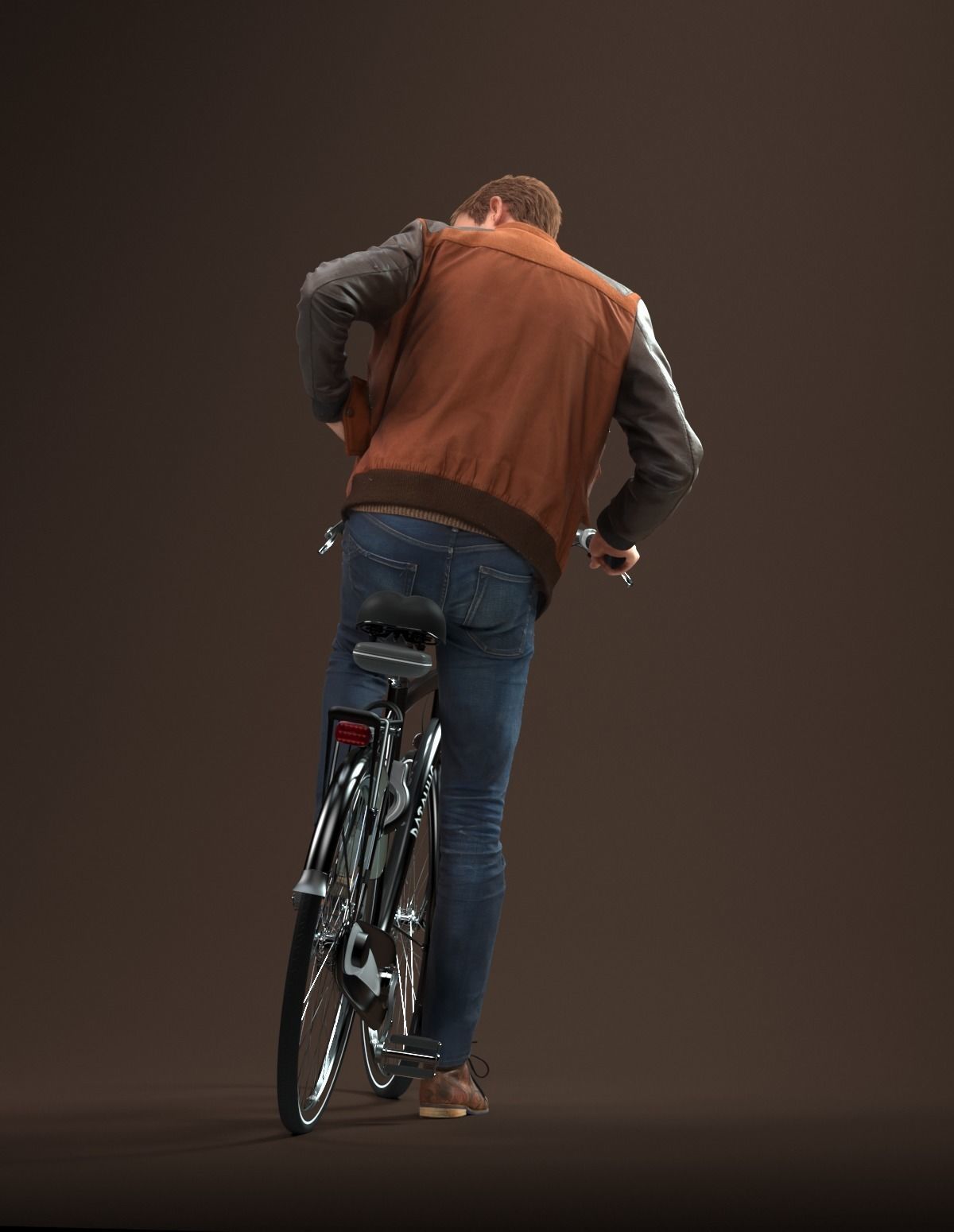 00058Jeffrey001 Guy With Bicycle Pre Posed 3D Model 3D model_8