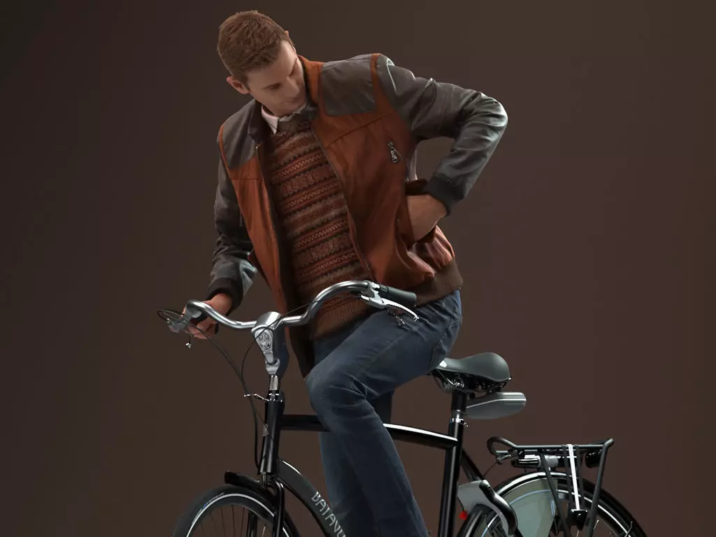 00058Jeffrey001 Guy With Bicycle Pre Posed 3D Model 3D model_0