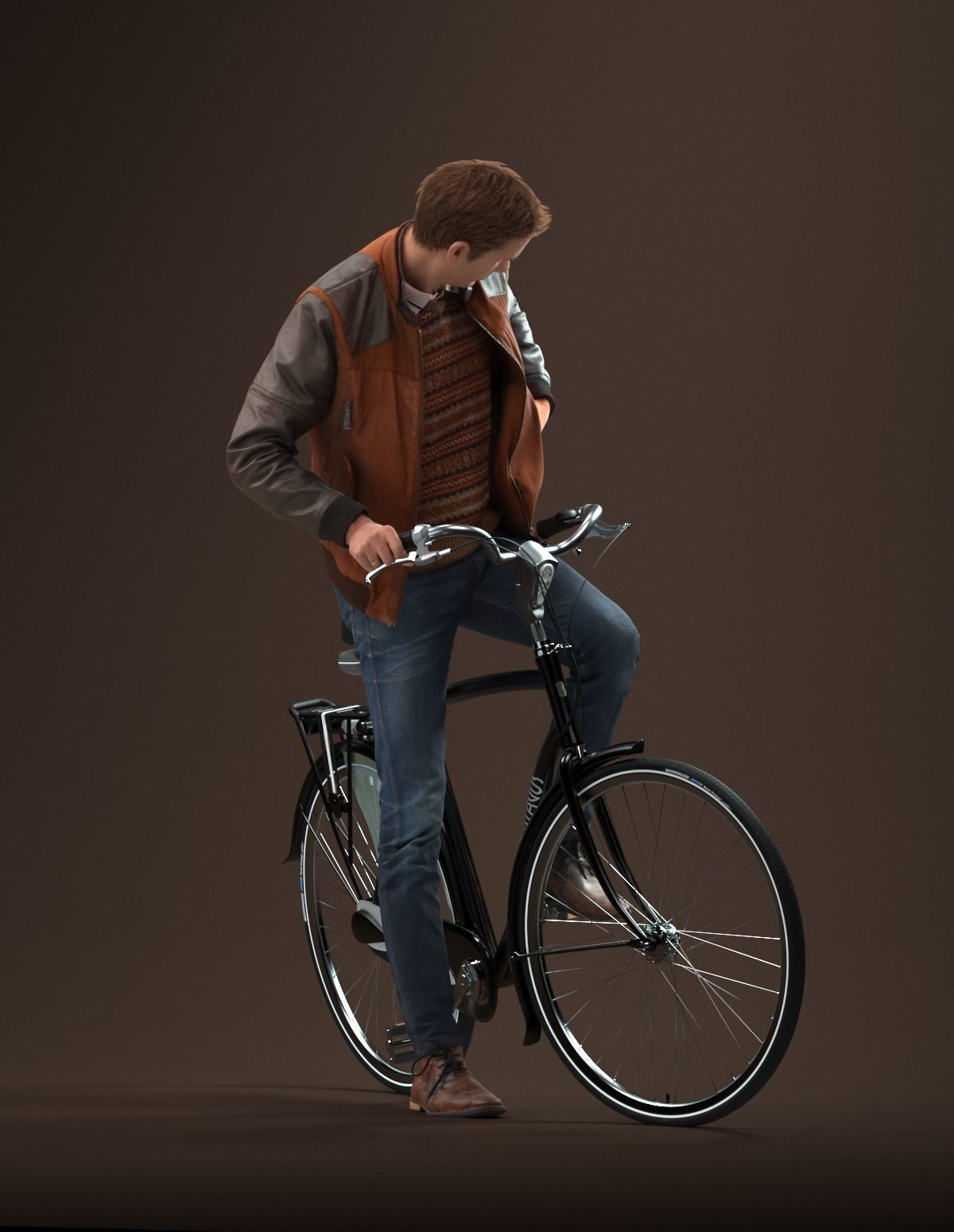 00058Jeffrey001 Guy With Bicycle Pre Posed 3D Model 3D model_6