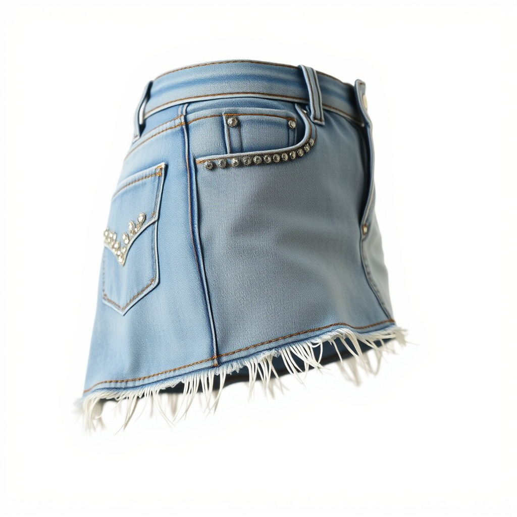 Denim Skirt with Rhinestones Model Pack Low-poly 3D model_2