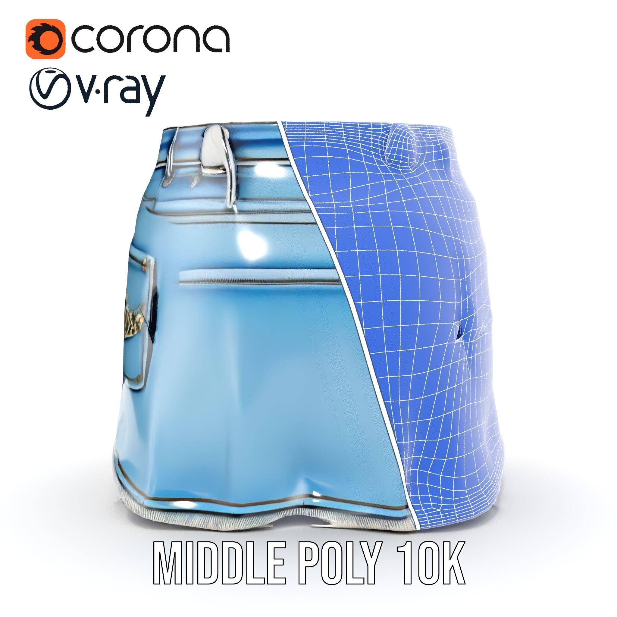 Denim Skirt with Rhinestones Model Pack Low-poly 3D model_31