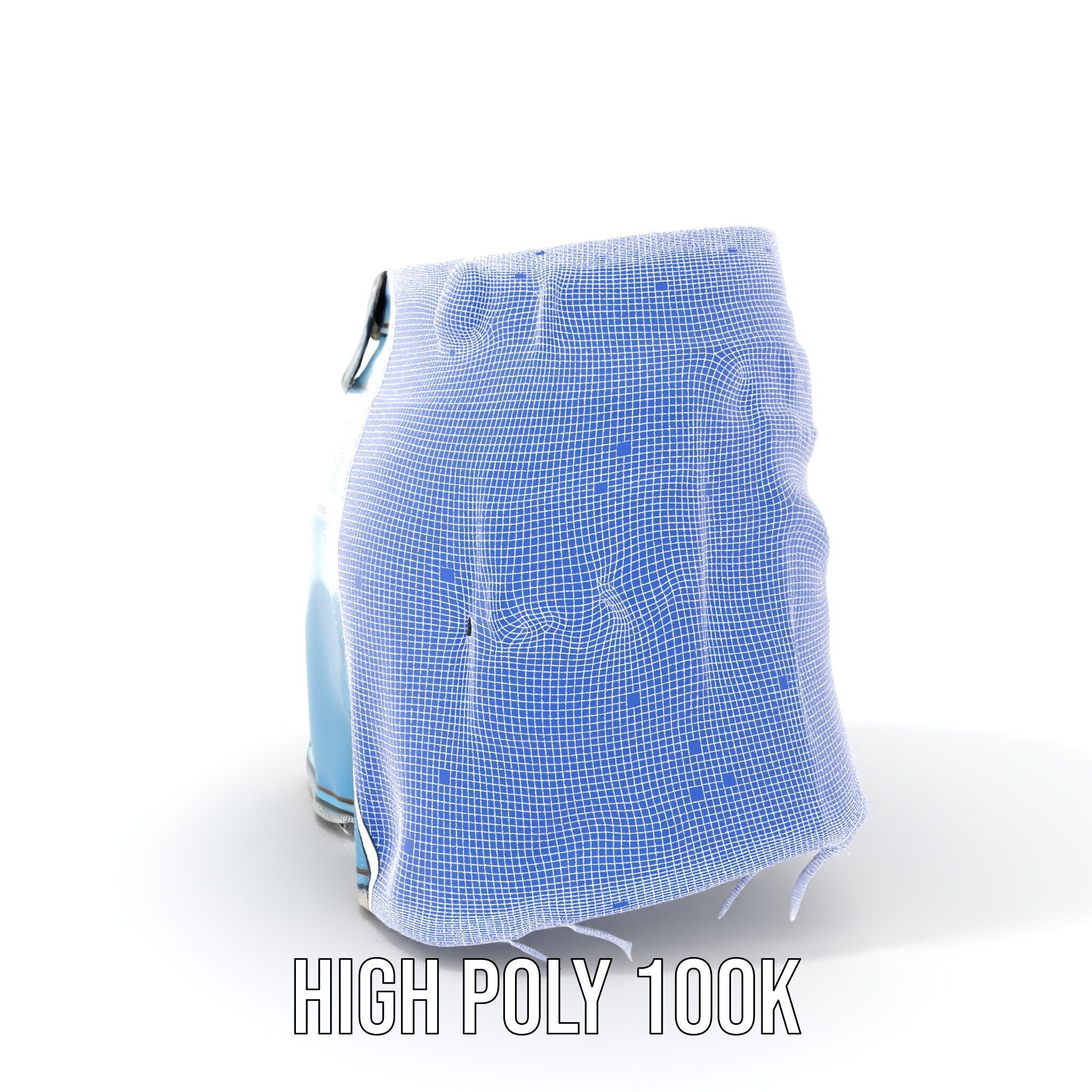 Denim Skirt with Rhinestones Model Pack Low-poly 3D model_4