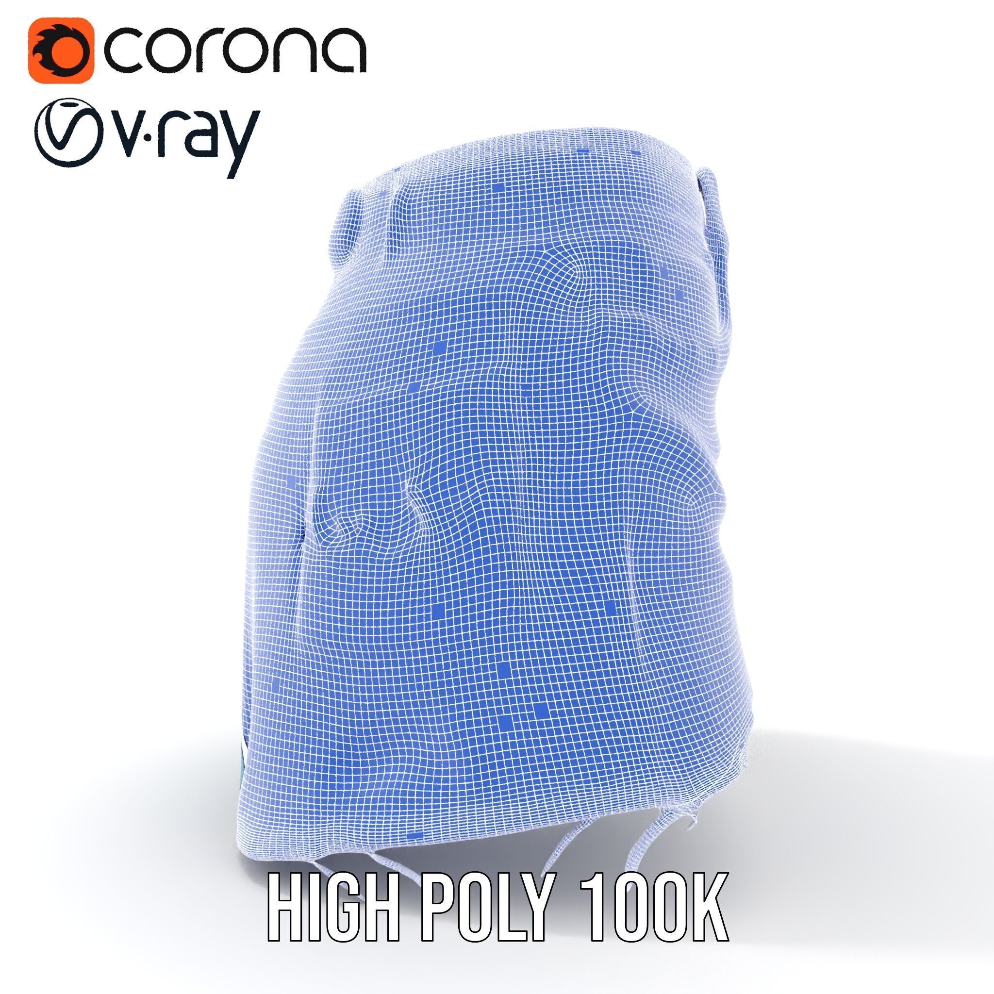 Denim Skirt with Rhinestones Model Pack Low-poly 3D model_27