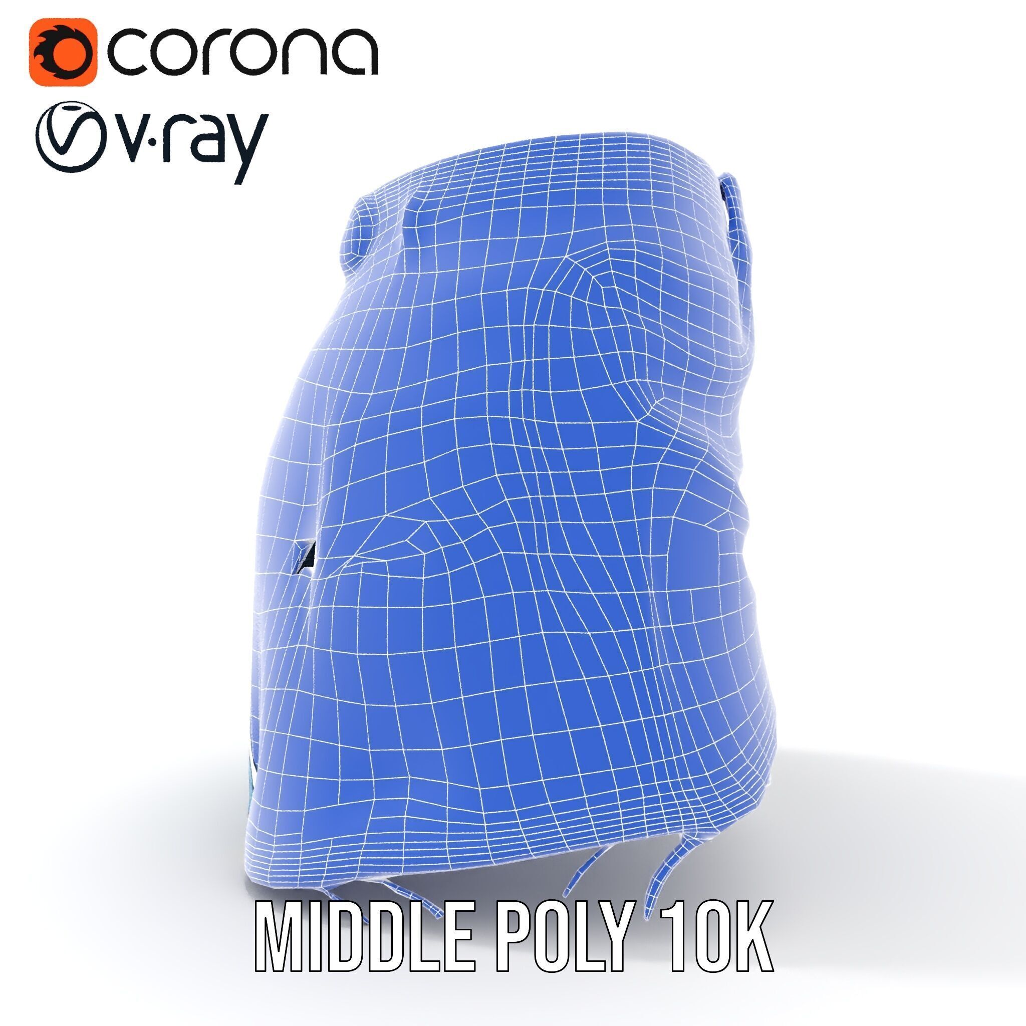 Denim Skirt with Rhinestones Model Pack Low-poly 3D model_28