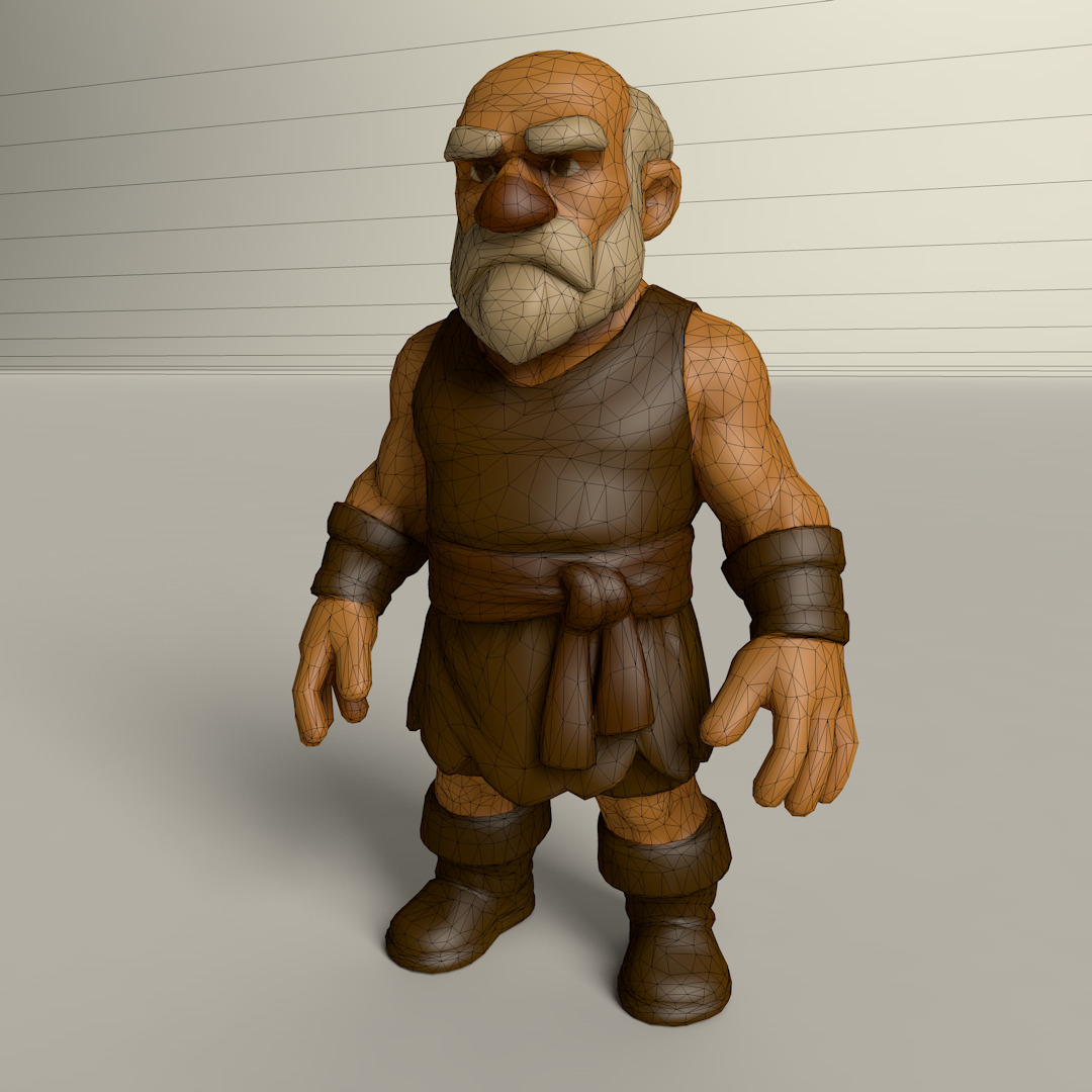 Stylized Game Ready Human Character Rigged named Melos Low-poly 3D model_4