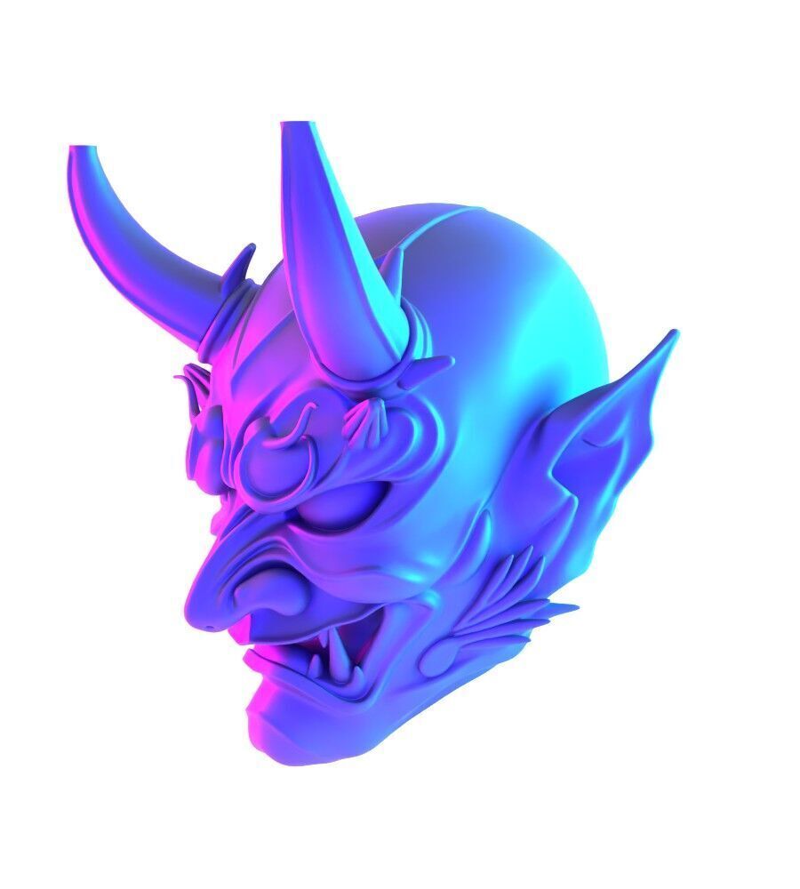 Japanese Imperial Golden Mask Nipponese mask toy 3D print model_4