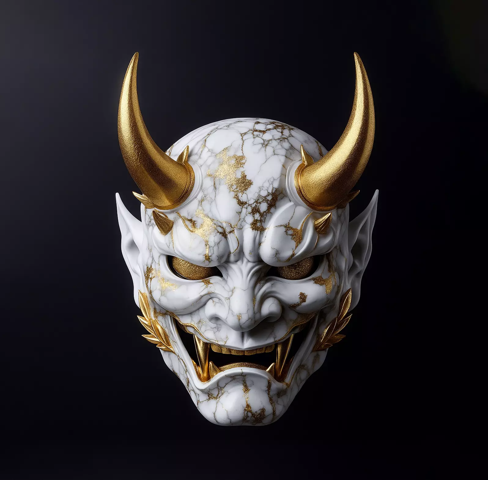 Japanese Imperial Golden Mask Nipponese mask toy 3D print model_0