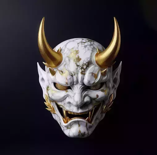 Japanese Imperial Golden Mask Nipponese mask toy 3D print model