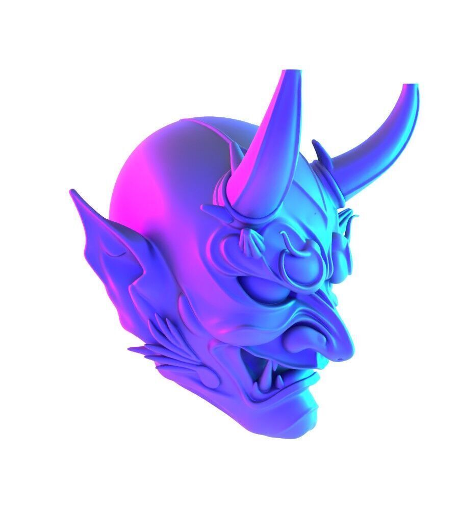 Japanese Imperial Golden Mask Nipponese mask toy 3D print model_19