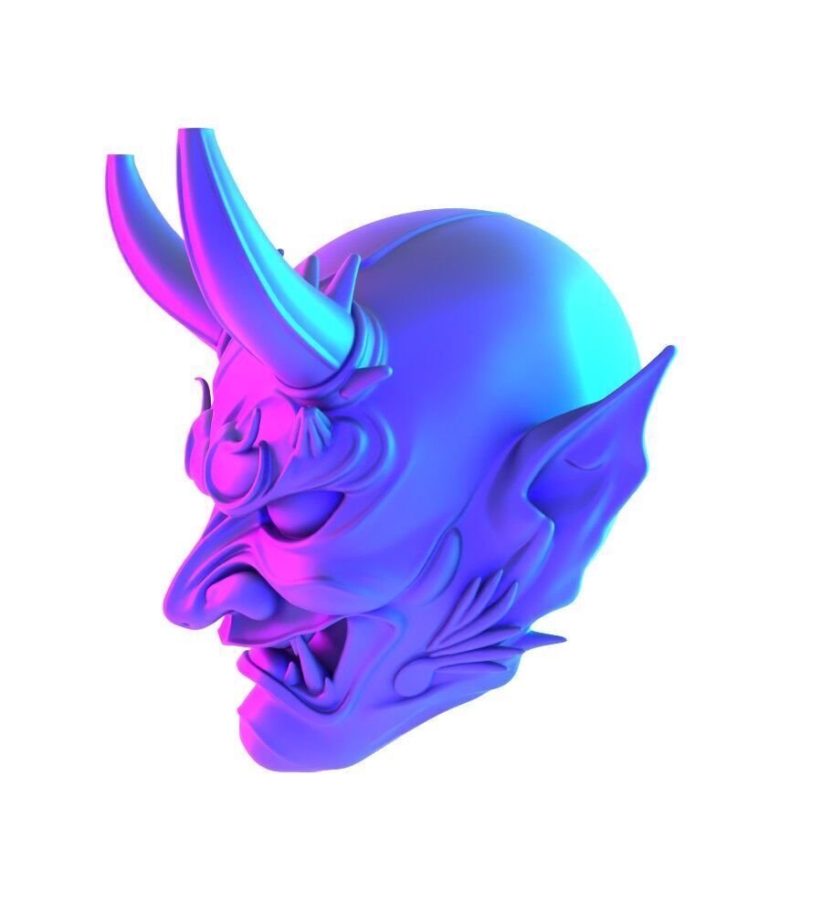 Japanese Imperial Golden Mask Nipponese mask toy 3D print model_5