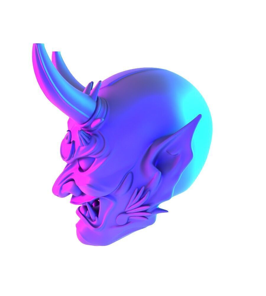 Japanese Imperial Golden Mask Nipponese mask toy 3D print model_6