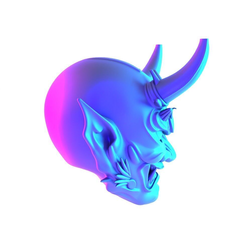 Japanese Imperial Golden Mask Nipponese mask toy 3D print model_16