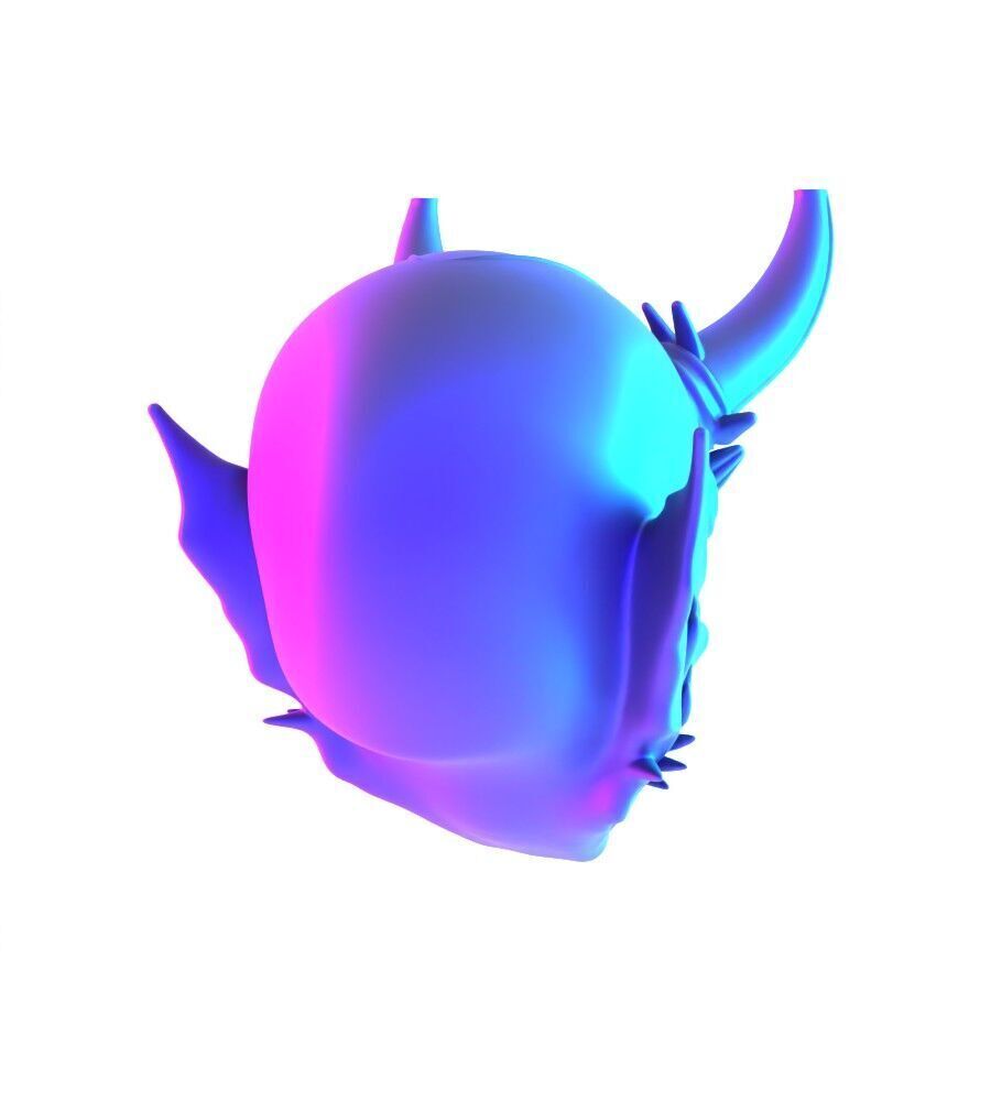 Japanese Imperial Golden Mask Nipponese mask toy 3D print model_13