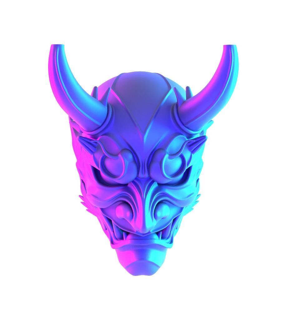 Japanese Imperial Golden Mask Nipponese mask toy 3D print model_22