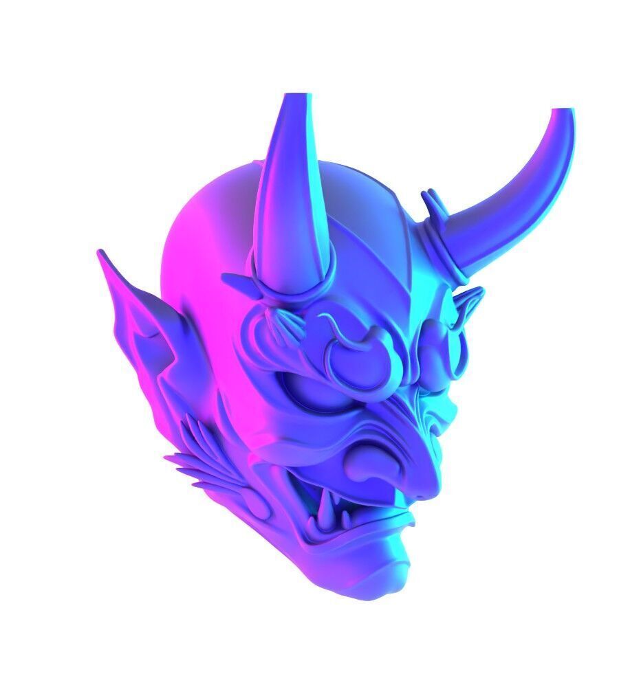 Japanese Imperial Golden Mask Nipponese mask toy 3D print model_20