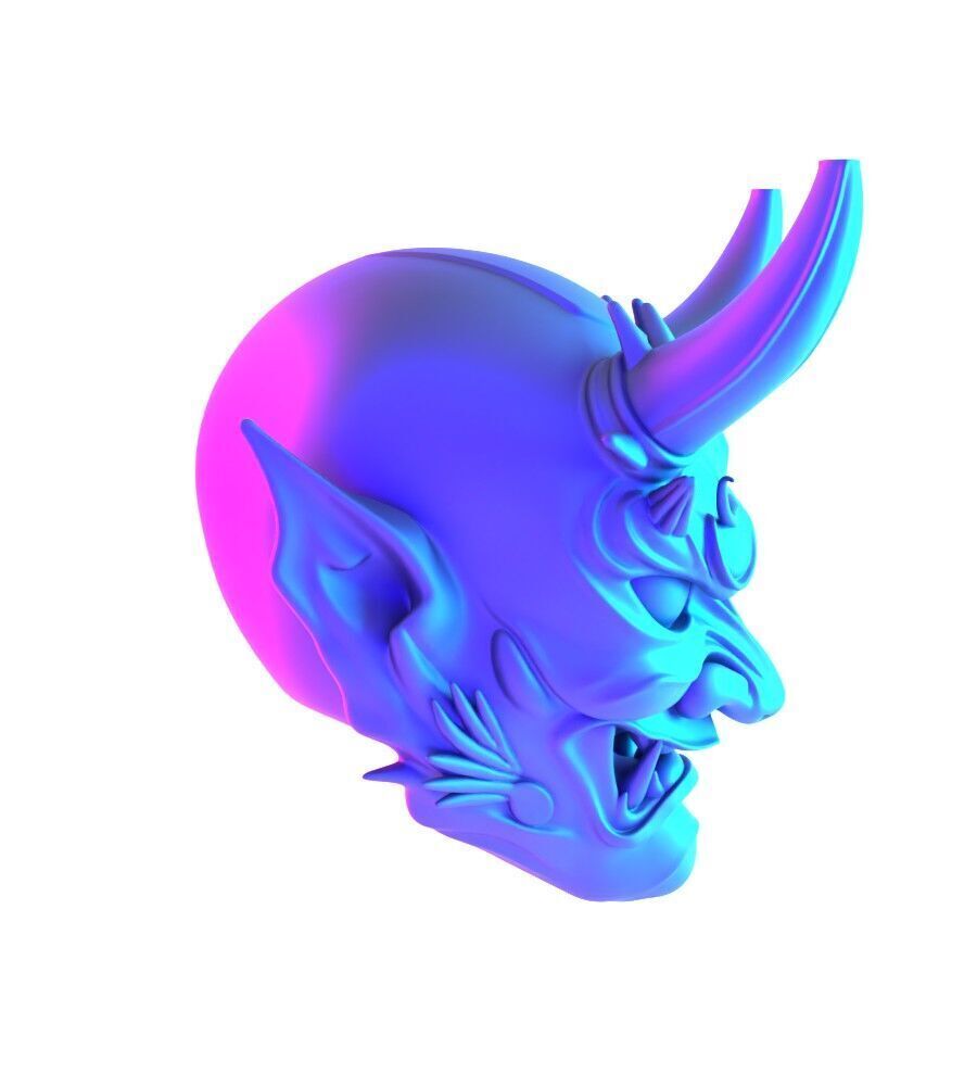 Japanese Imperial Golden Mask Nipponese mask toy 3D print model_17