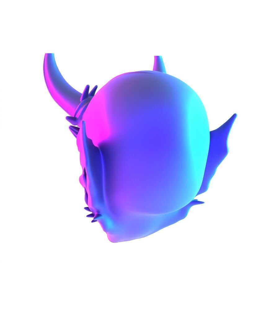 Japanese Imperial Golden Mask Nipponese mask toy 3D print model_10