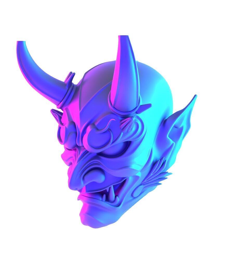 Japanese Imperial Golden Mask Nipponese mask toy 3D print model_3