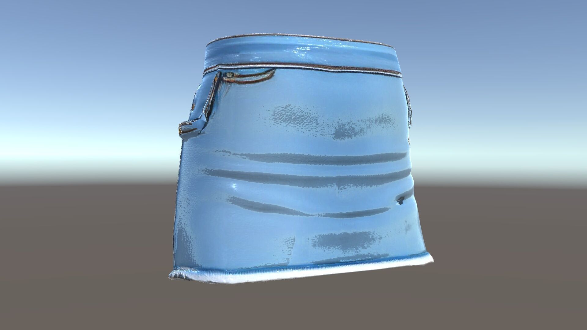 Denim Skirt Model Pack with Textured Details Low-poly 3D model_34