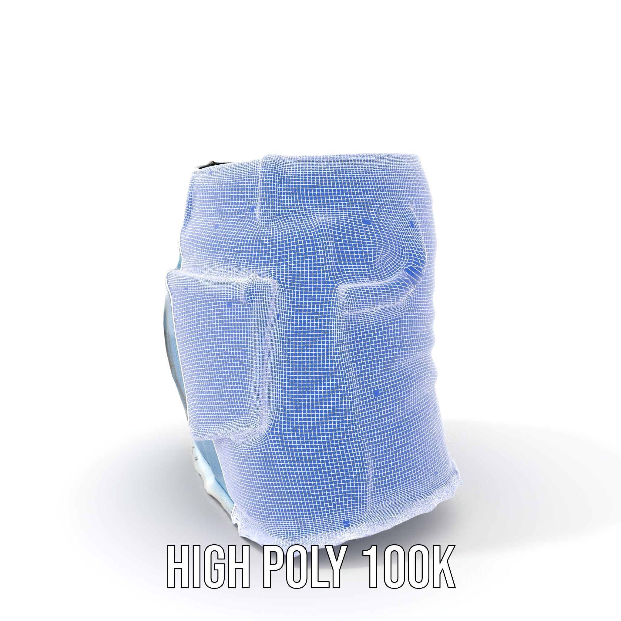 Denim Skirt Model Pack with Textured Details Low-poly 3D model_4