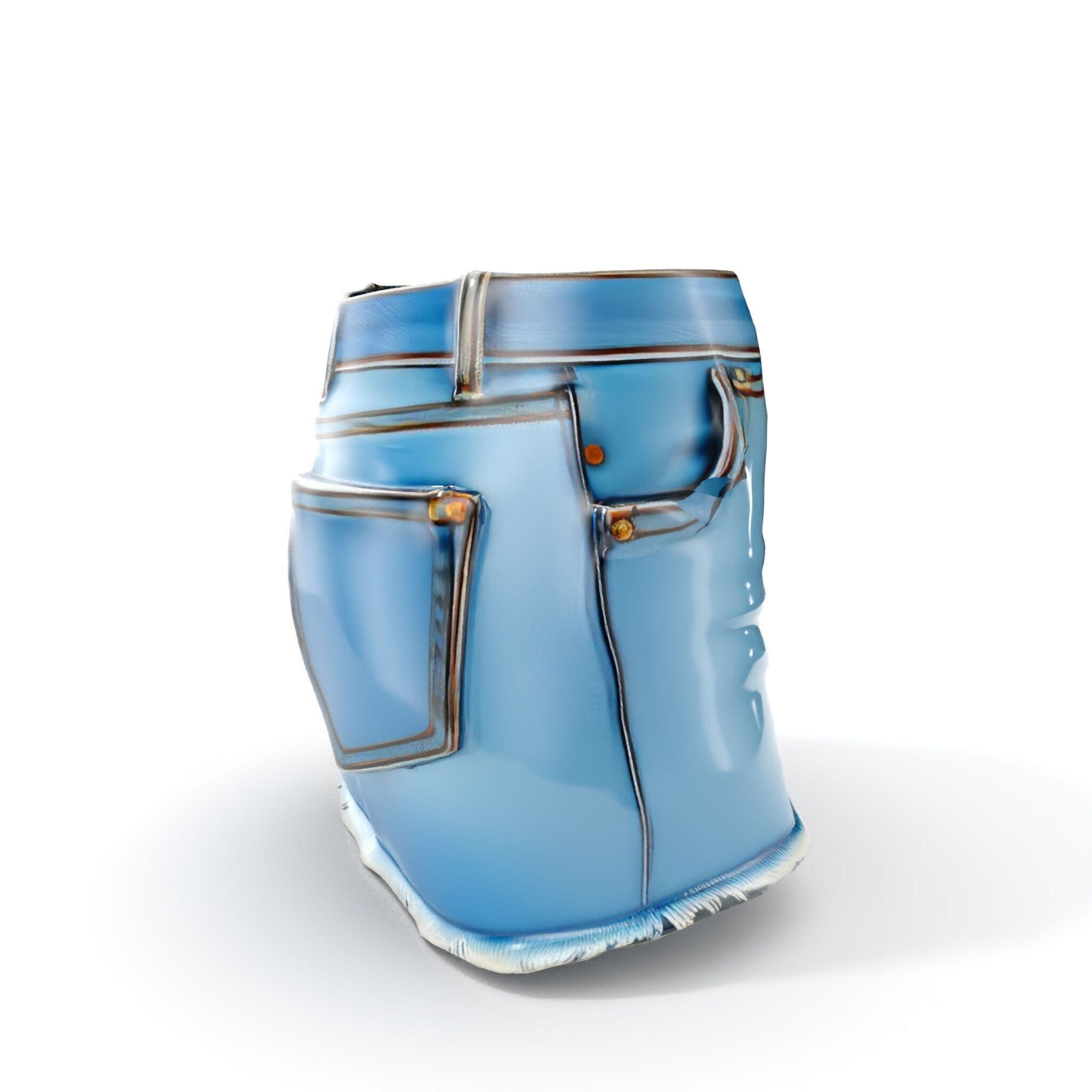 Denim Skirt Model Pack with Textured Details Low-poly 3D model_12