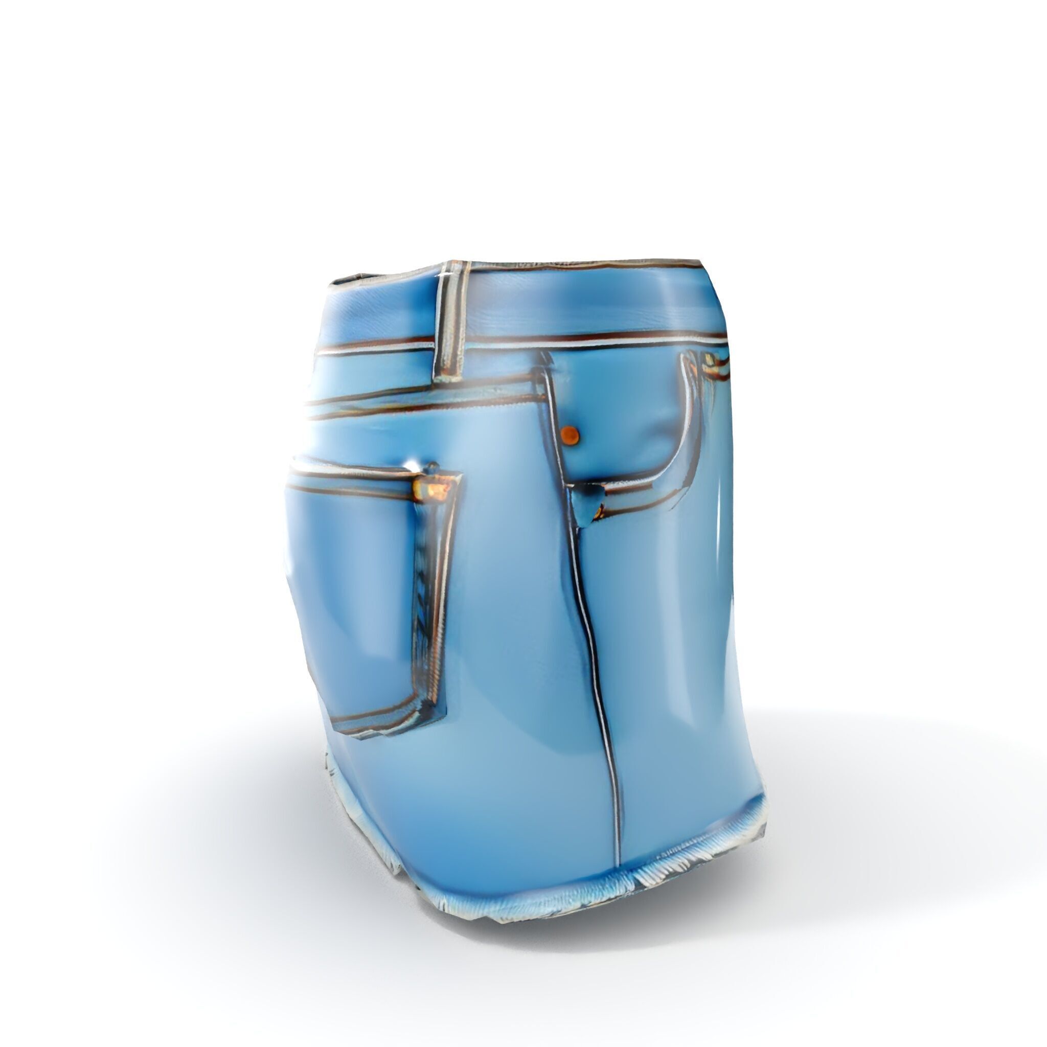 Denim Skirt Model Pack with Textured Details Low-poly 3D model_16