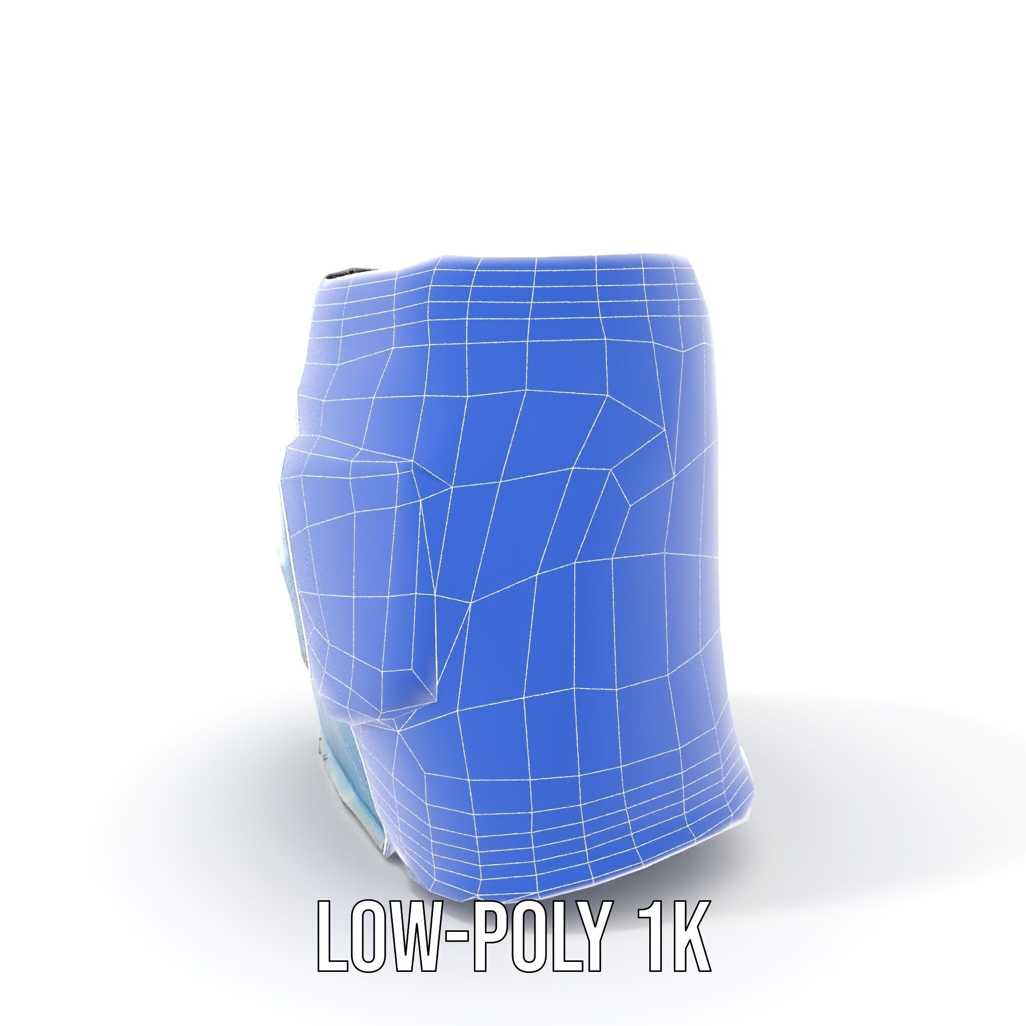 Denim Skirt Model Pack with Textured Details Low-poly 3D model_26