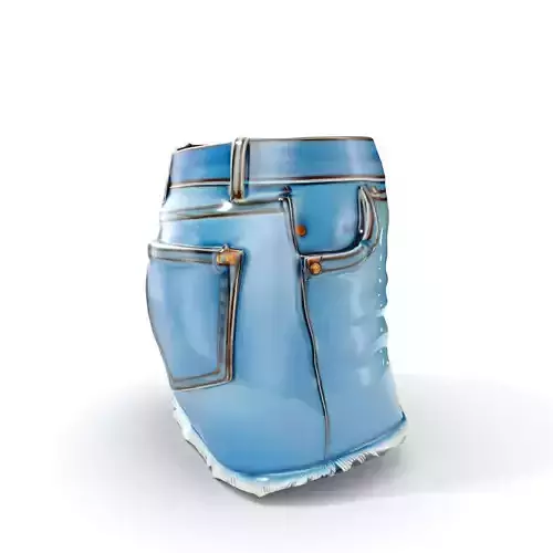 Denim Skirt Model Pack with Textured Details Low-poly 3D model