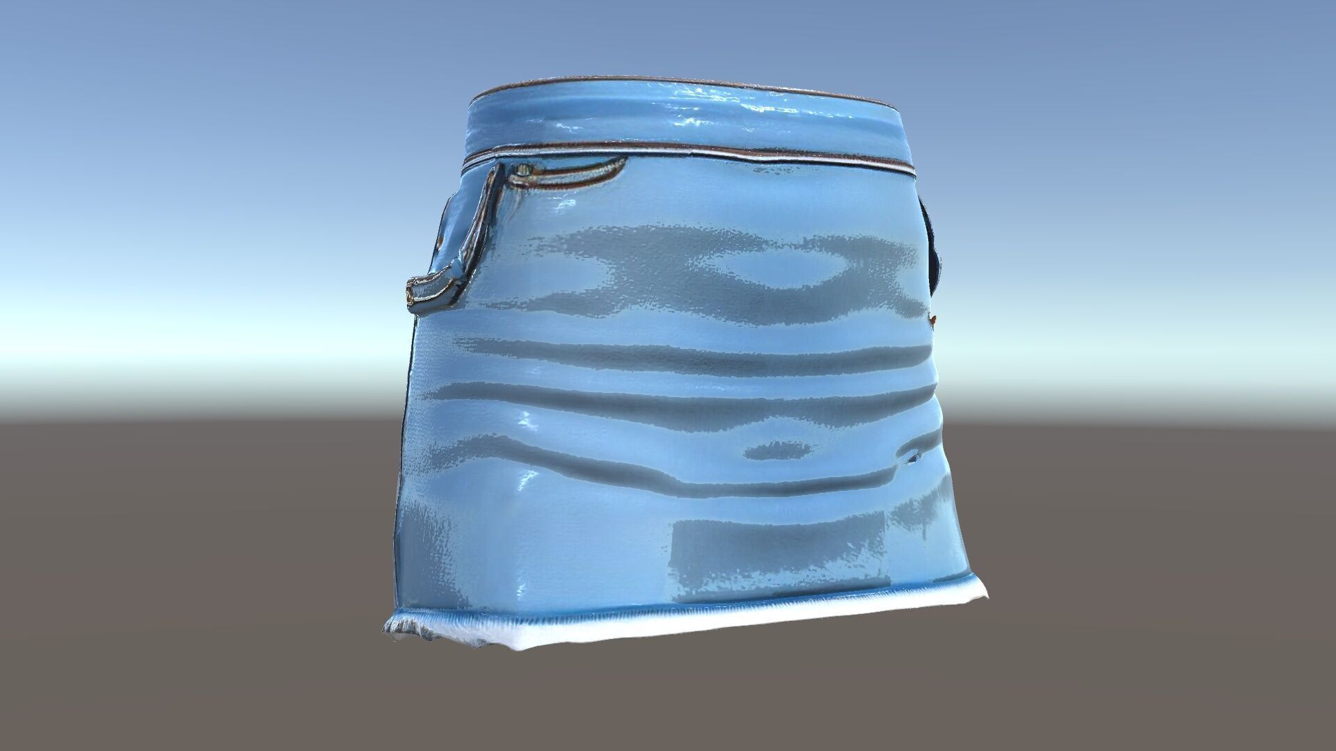 Denim Skirt Model Pack with Textured Details Low-poly 3D model_5