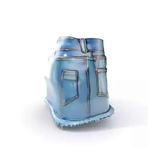 Denim Skirt Model Pack with PBR Textures Low-poly 3D model