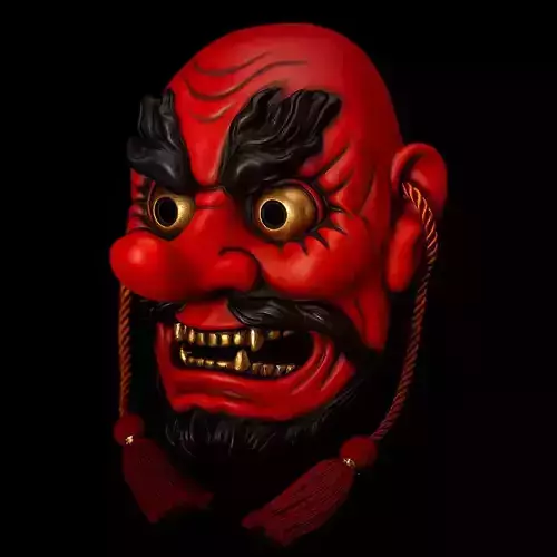 Japanese Red God Tengu Nipponese mask toy