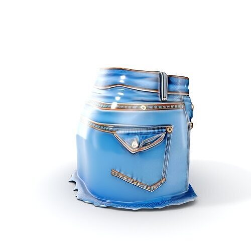 Denim Shorts Model Pack with PBR Textures Low-poly 3D model