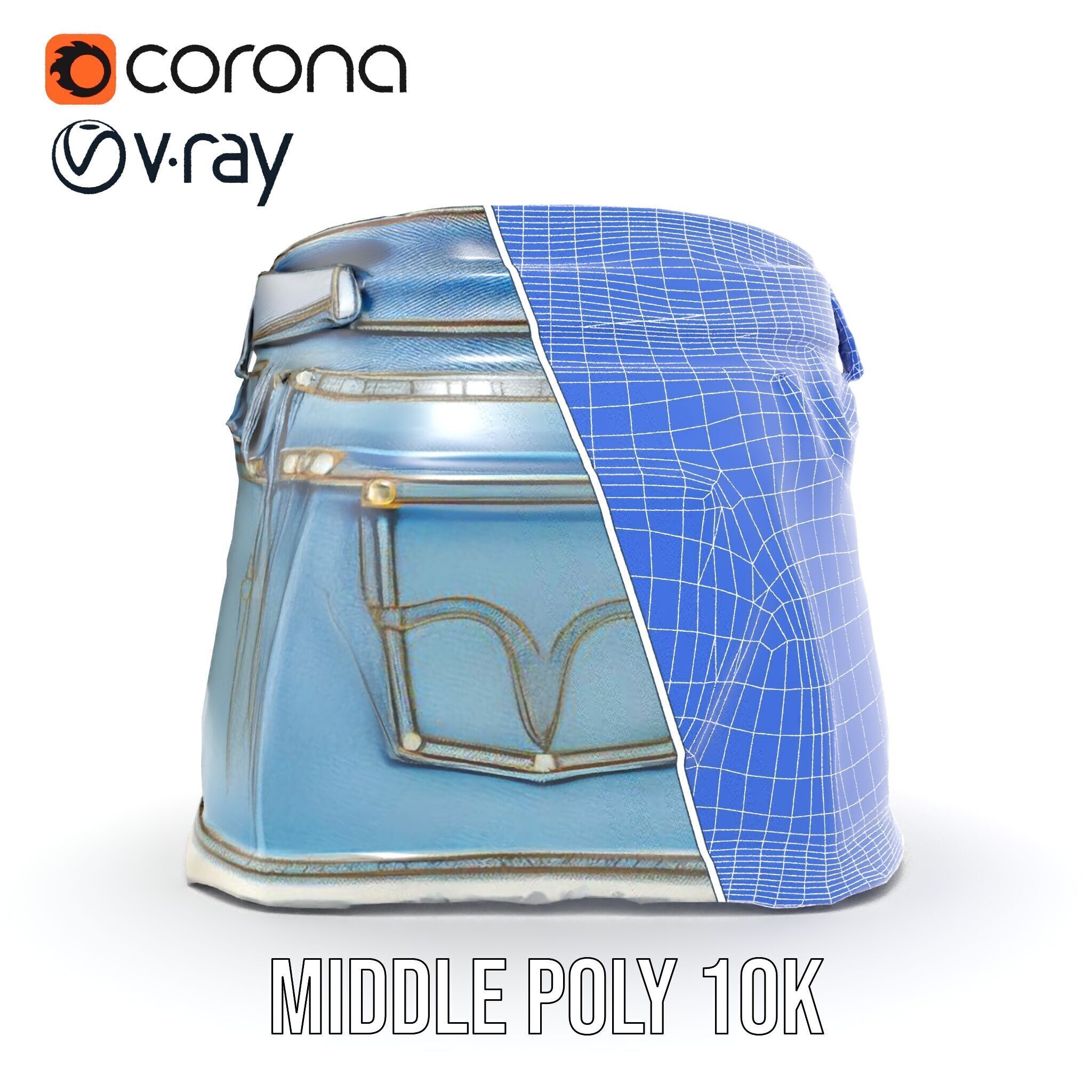 Denim Skirt D Model Pack Low-poly 3D model_31